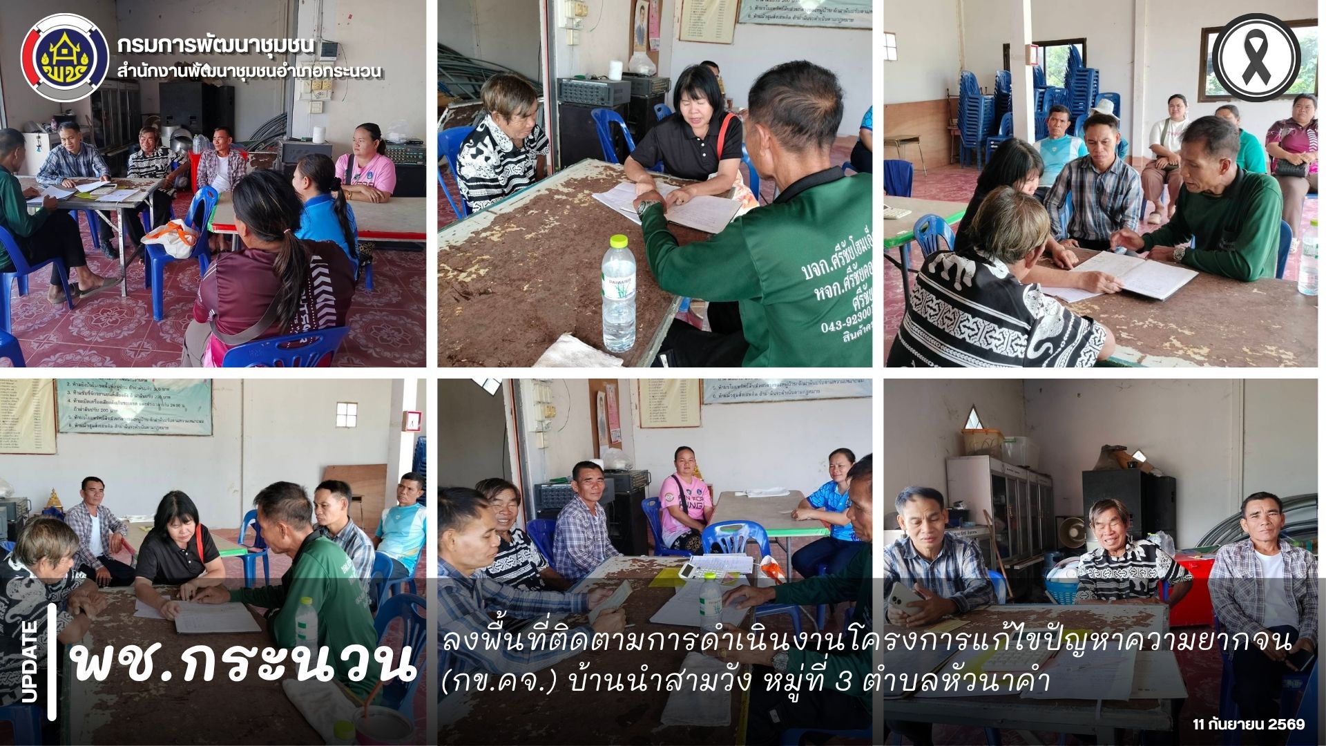 📰 พช.กระนวน : ลงพื้นที่ติดตามการดำเนินงาน กข.คจ. บ้านนำสามวัง หมู่ที่ 3 ตำบลหัวนาคำ